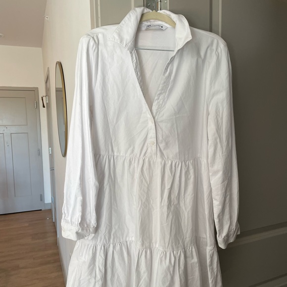 Zara | Dresses | White Long Sleeve Cotton Dress Zara Xl But Runs Small So  Would Fit An L | Poshmark